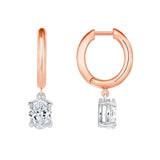 Short Drop Oval Brilliant Earrings