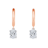 Short Drop Oval Brilliant Earrings
