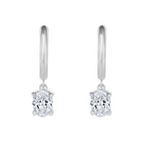 Short Drop Oval Brilliant Earrings